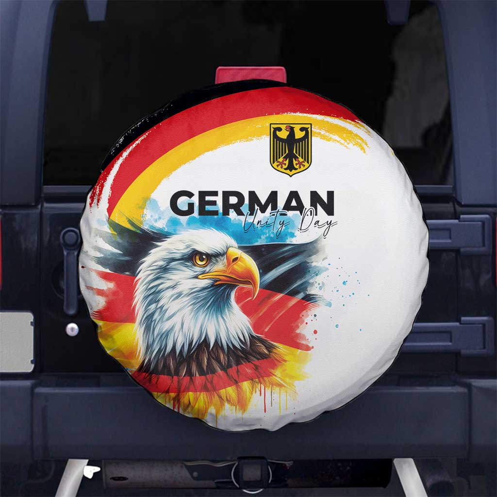 German Unity Day Spare Tire Cover Germany Flag with Eagle Head and Emblem