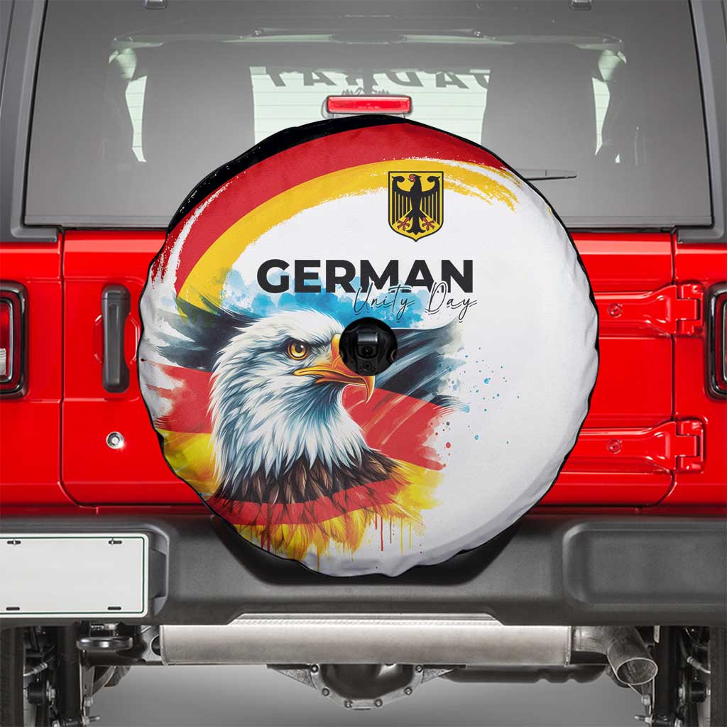 German Unity Day Spare Tire Cover Germany Flag with Eagle Head and Emblem