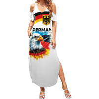 German Unity Day Summer Maxi Dress Germany Flag with Eagle Head and Emblem