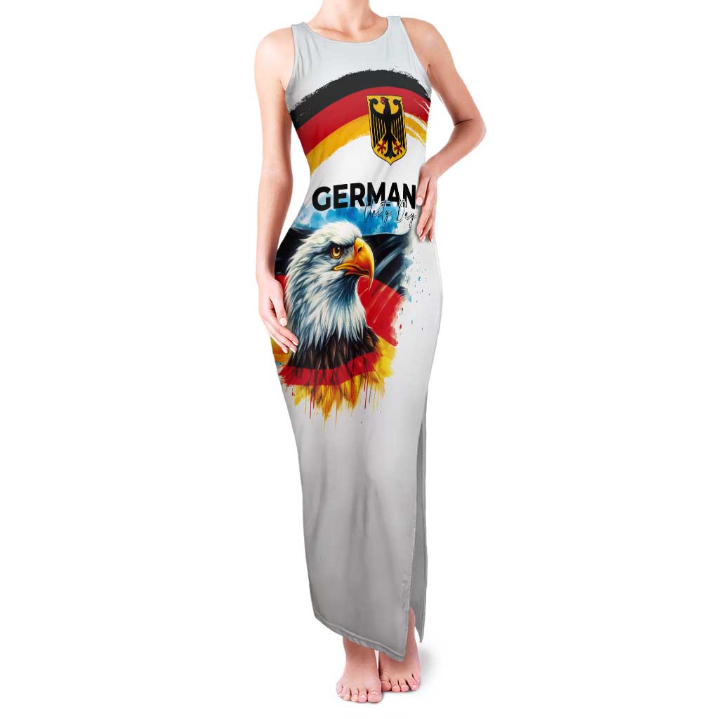 German Unity Day Tank Maxi Dress Germany Flag with Eagle Head and Emblem