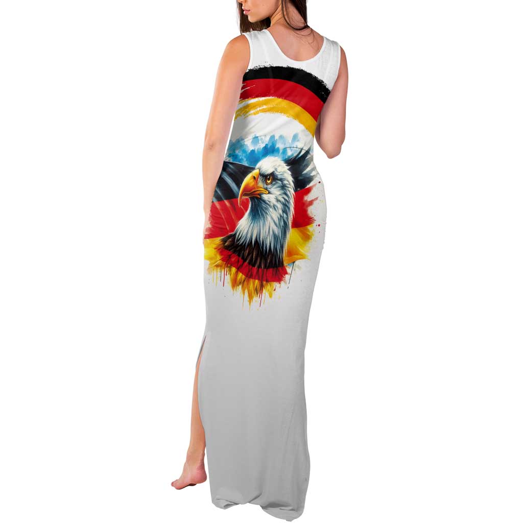 German Unity Day Tank Maxi Dress Germany Flag with Eagle Head and Emblem