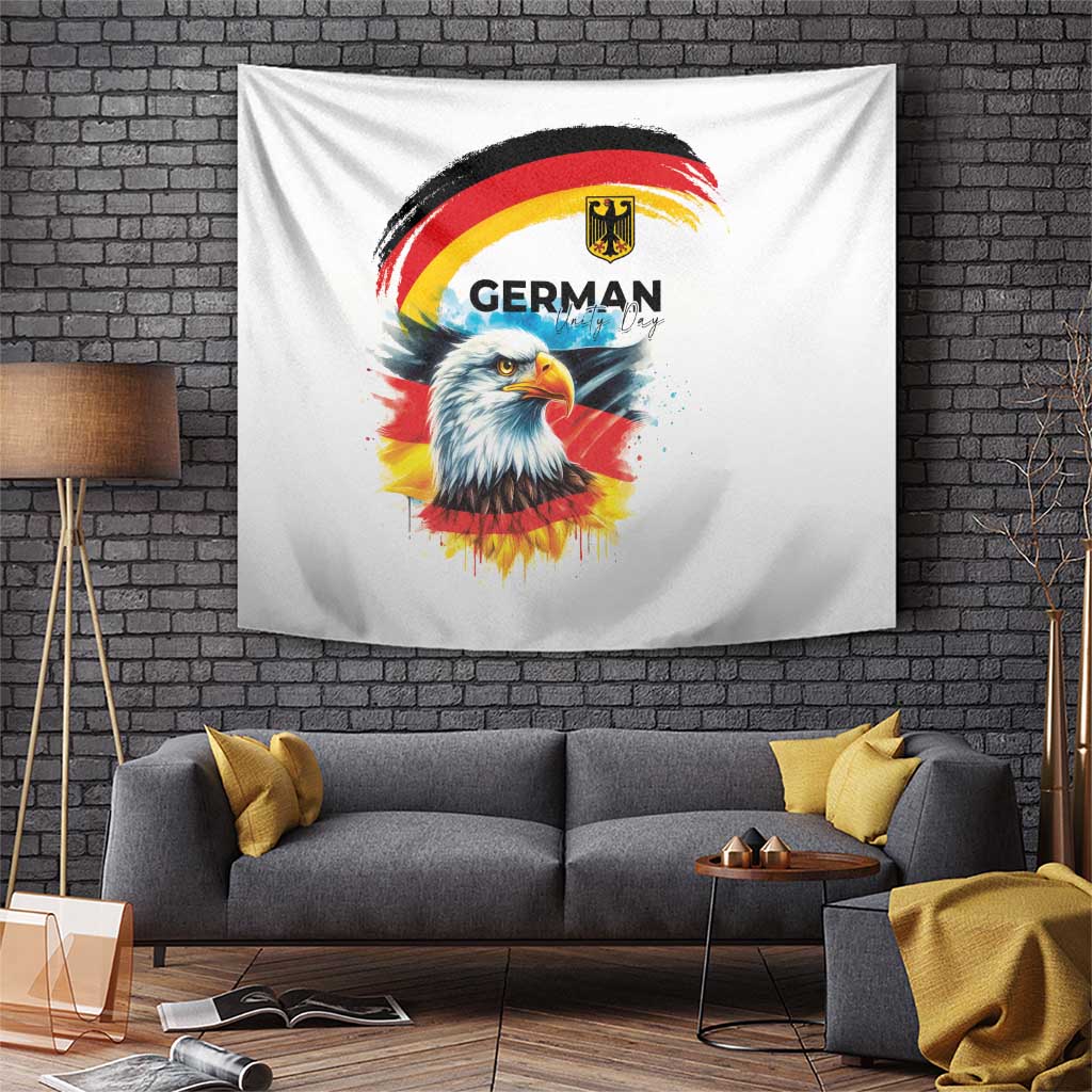 German Unity Day Tapestry Germany Flag with Eagle Head and Emblem
