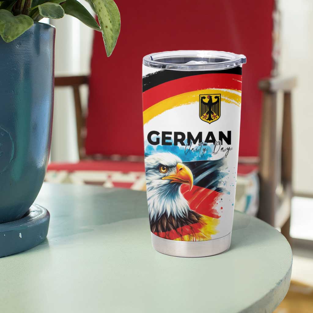 German Unity Day Tumbler Cup Germany Flag with Eagle Head and Emblem