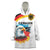 German Unity Day Wearable Blanket Hoodie Germany Flag with Eagle Head and Emblem