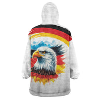 German Unity Day Wearable Blanket Hoodie Germany Flag with Eagle Head and Emblem