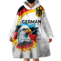 German Unity Day Wearable Blanket Hoodie Germany Flag with Eagle Head and Emblem