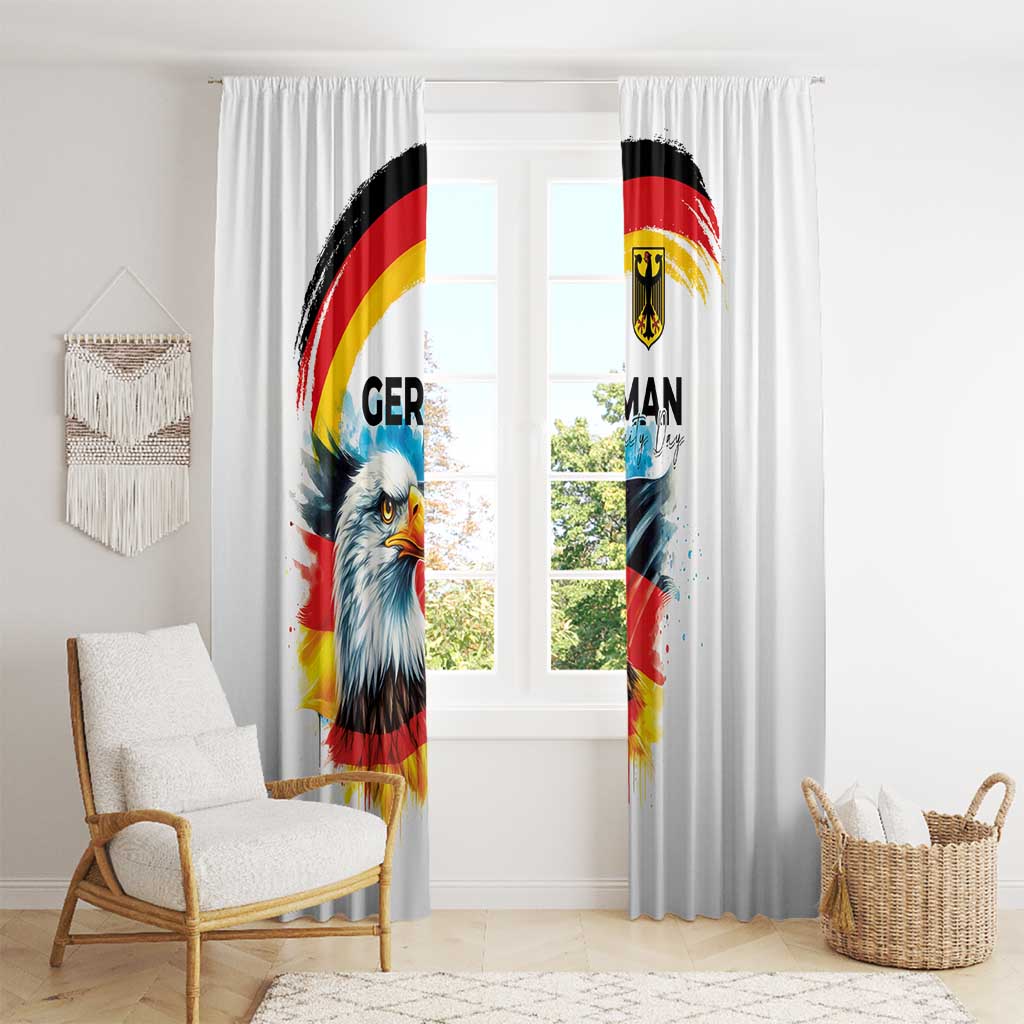 German Unity Day Window Curtain Germany Flag with Eagle Head and Emblem