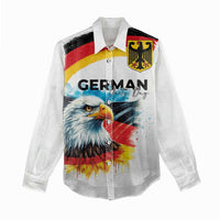 German Unity Day Women Casual Shirt Germany Flag with Eagle Head and Emblem