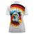 German Unity Day Women Polo Shirt Germany Flag with Eagle Head and Emblem