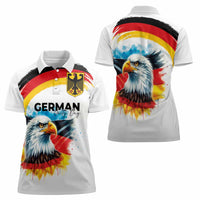 German Unity Day Women Polo Shirt Germany Flag with Eagle Head and Emblem