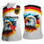 German Unity Day Women Sleeveless Polo Shirt Germany Flag with Eagle Head and Emblem