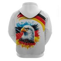 German Unity Day Zip Hoodie Germany Flag with Eagle Head and Emblem