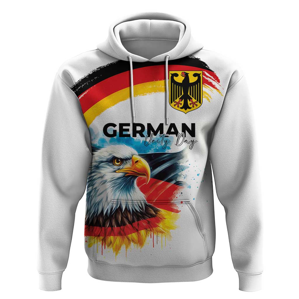 German Unity Day Zip Hoodie Germany Flag with Eagle Head and Emblem
