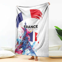 Bastille Day Blanket Eiffel Tower Brush Strokes Colorful with The Map