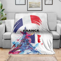 Bastille Day Blanket Eiffel Tower Brush Strokes Colorful with The Map