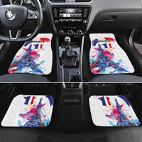 Bastille Day Car Mats Eiffel Tower Brush Strokes Colorful with The Map