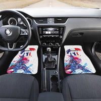 Bastille Day Car Mats Eiffel Tower Brush Strokes Colorful with The Map