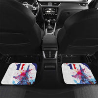 Bastille Day Car Mats Eiffel Tower Brush Strokes Colorful with The Map