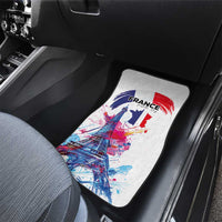 Bastille Day Car Mats Eiffel Tower Brush Strokes Colorful with The Map
