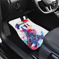 Bastille Day Car Mats Eiffel Tower Brush Strokes Colorful with The Map