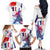 Bastille Day Family Matching Off The Shoulder Long Sleeve Dress and Hawaiian Shirt Eiffel Tower Brush Strokes Colorful with The Map