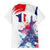Bastille Day Family Matching Off The Shoulder Long Sleeve Dress and Hawaiian Shirt Eiffel Tower Brush Strokes Colorful with The Map