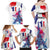 Bastille Day Family Matching Off Shoulder Maxi Dress and Hawaiian Shirt Eiffel Tower Brush Strokes Colorful with The Map