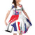 Bastille Day Family Matching Off Shoulder Short Dress and Hawaiian Shirt Eiffel Tower Brush Strokes Colorful with The Map
