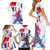 Bastille Day Family Matching Short Sleeve Bodycon Dress and Hawaiian Shirt Eiffel Tower Brush Strokes Colorful with The Map