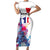 Bastille Day Family Matching Short Sleeve Bodycon Dress and Hawaiian Shirt Eiffel Tower Brush Strokes Colorful with The Map