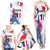 Bastille Day Family Matching Tank Maxi Dress and Hawaiian Shirt Eiffel Tower Brush Strokes Colorful with The Map
