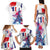 Bastille Day Family Matching Tank Maxi Dress and Hawaiian Shirt Eiffel Tower Brush Strokes Colorful with The Map