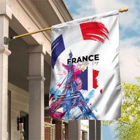 Bastille Day Garden Flag Eiffel Tower Brush Strokes Colorful with The Map