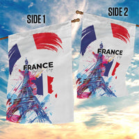 Bastille Day Garden Flag Eiffel Tower Brush Strokes Colorful with The Map