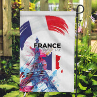 Bastille Day Garden Flag Eiffel Tower Brush Strokes Colorful with The Map