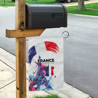 Bastille Day Garden Flag Eiffel Tower Brush Strokes Colorful with The Map
