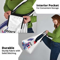 Bastille Day Grocery Bag Eiffel Tower Brush Strokes Colorful with The Map