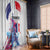 Bastille Day Window Curtain Eiffel Tower Brush Strokes Colorful with The Map
