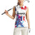 Bastille Day Women Sleeveless Polo Shirt Eiffel Tower Brush Strokes Colorful with The Map
