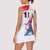 Bastille Day Women Sleeveless Polo Shirt Eiffel Tower Brush Strokes Colorful with The Map