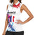 Bastille Day Women Sleeveless Polo Shirt Eiffel Tower Brush Strokes Colorful with The Map