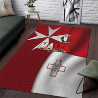 Malta Independence Day Area Rug National Flag with Maltese Cross and Emblem