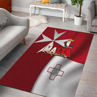 Malta Independence Day Area Rug National Flag with Maltese Cross and Emblem