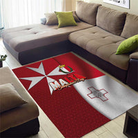 Malta Independence Day Area Rug National Flag with Maltese Cross and Emblem