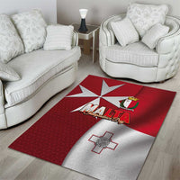 Malta Independence Day Area Rug National Flag with Maltese Cross and Emblem
