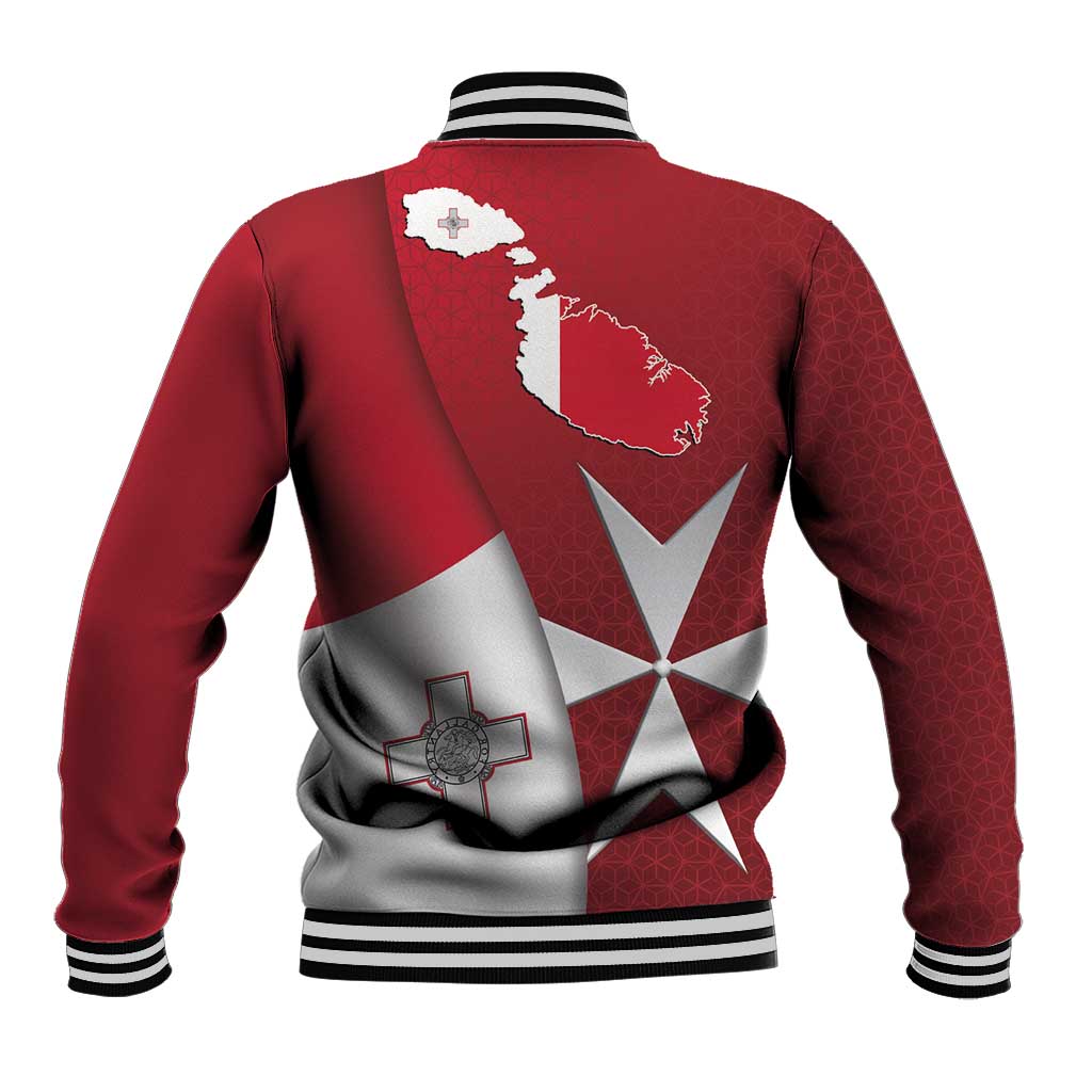 Malta Independence Day Baseball Jacket National Flag with Maltese Cross and Emblem
