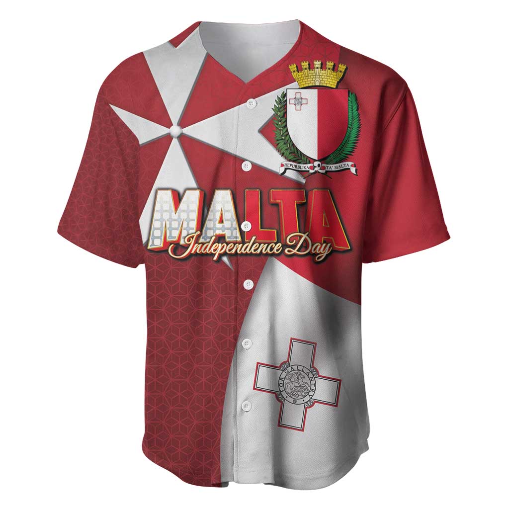 Malta Independence Day Baseball Jersey National Flag with Maltese Cross and Emblem