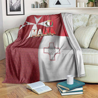 Malta Independence Day Blanket National Flag with Maltese Cross and Emblem