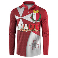 Malta Independence Day Button Sweatshirt National Flag with Maltese Cross and Emblem