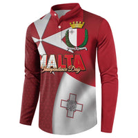 Malta Independence Day Button Sweatshirt National Flag with Maltese Cross and Emblem